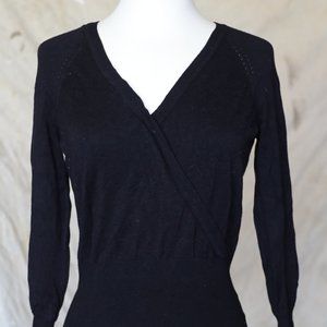 Apostrophe black 3/4 sleeve sweater sz S